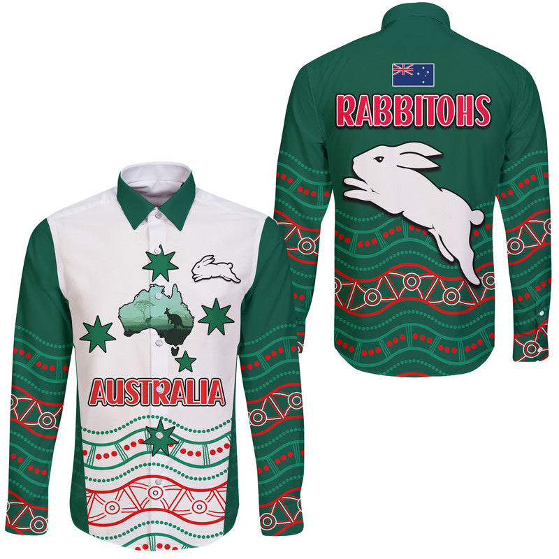 rabbitohs-australia-day-long-sleeve-button-shirt-flag-map-and-aboriginal-wave