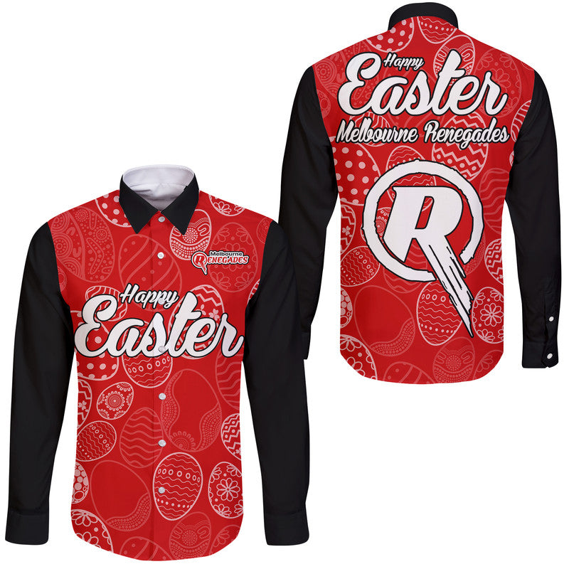 melbourne-renegades-cricket-happy-easter-day-hawaii-long-sleeve-button-shirt-simple-style