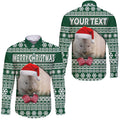 custom-personalised-australian-wombat-christmas-vibe-with-aboriginal-dot-painting-style-hawaii-long-sleeve-button-shirt