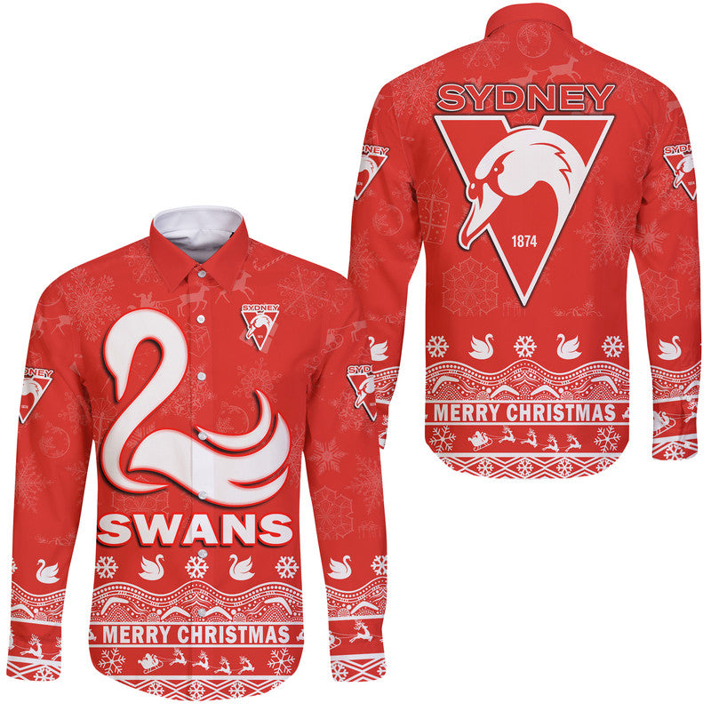 sydney-swans-unique-winter-season-hawaii-long-sleeve-button-shirt-swans-merry-christmas