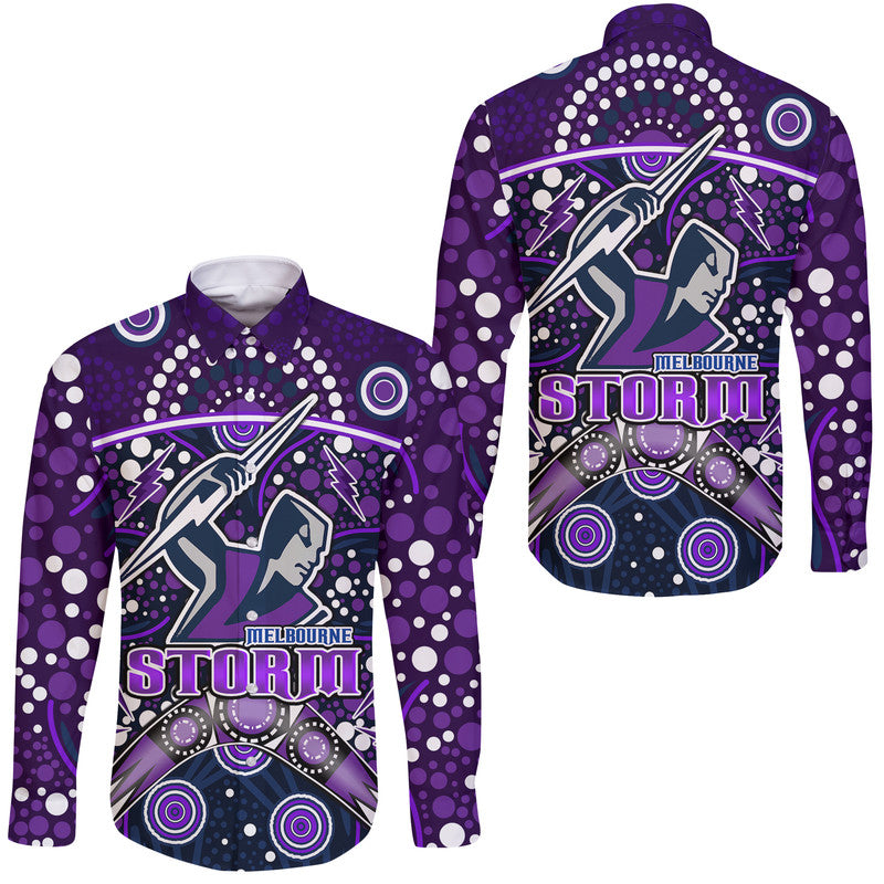 storm-rugby-hawaii-long-sleeve-button-shirt-melbourne-boomerang-indigenous-dots