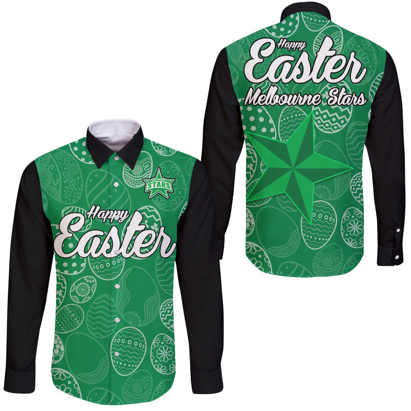 melbourne-stars-cricket-happy-easter-day-hawaii-long-sleeve-button-shirt-simple-style