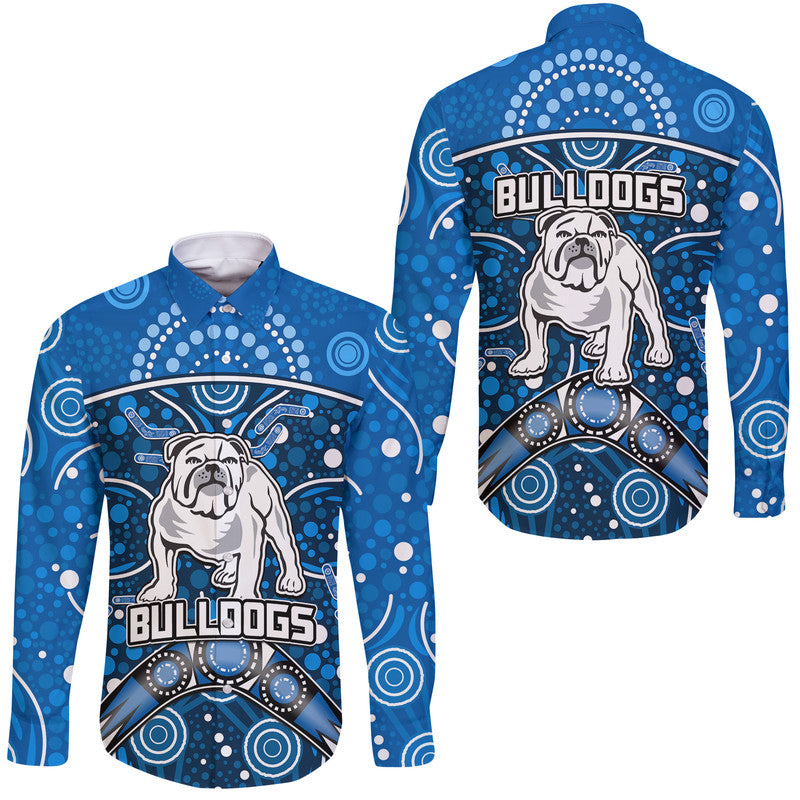 bulldogs-rugby-hawaii-long-sleeve-button-shirt-boomerang-indigenous-dots