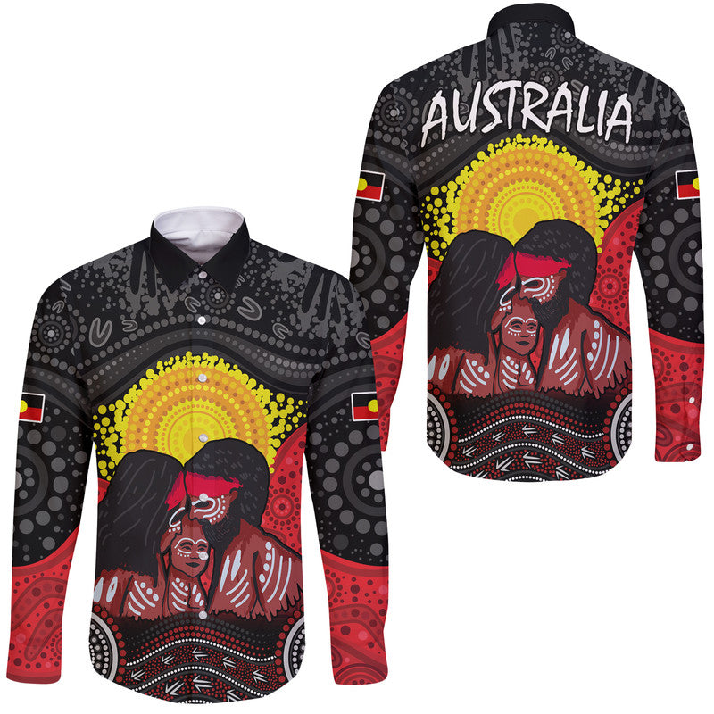 australia-indigenous-aboriginal-family-hawaii-long-sleeve-button-shirt