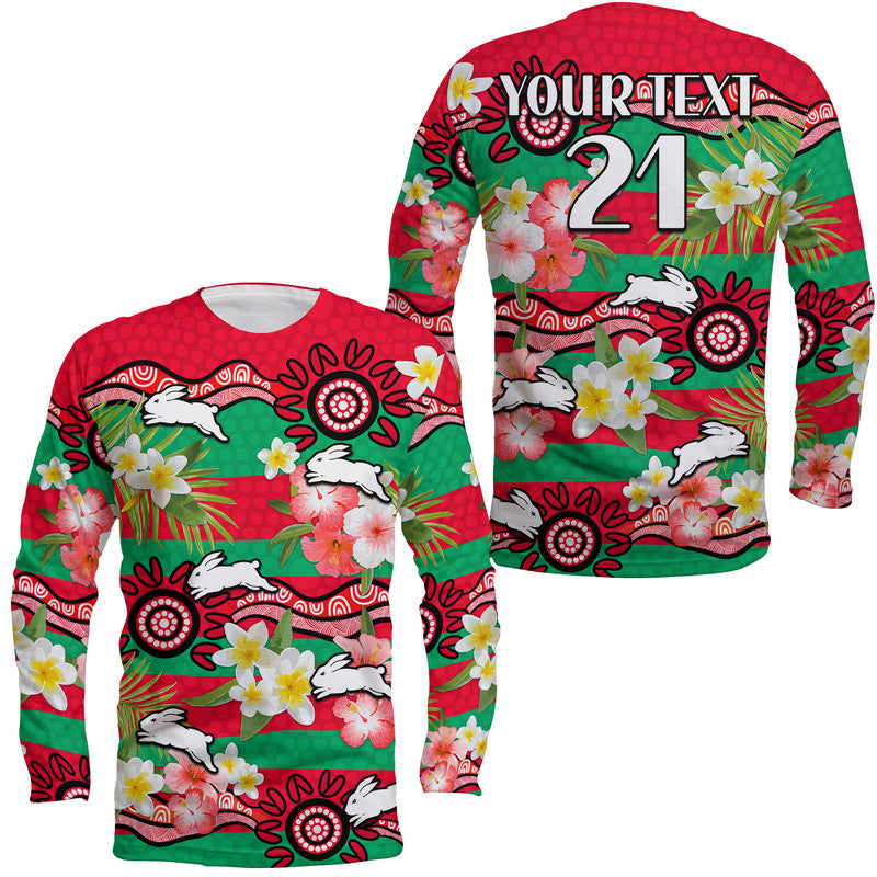 custom-personalised-rabbitohs-rugby-long-sleeve-shirt-tropical-flowers-and-palm-hawaiian-style