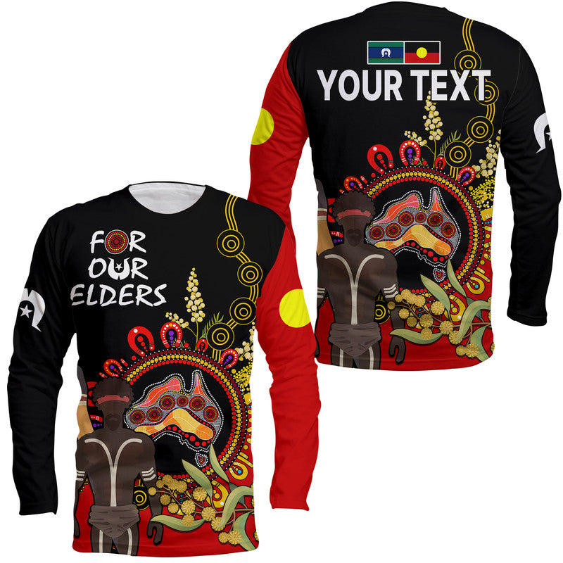 custom-personalised-naidoc-2023-indigenous-long-sleeve-shirt-australia-map-with-golden-wattle