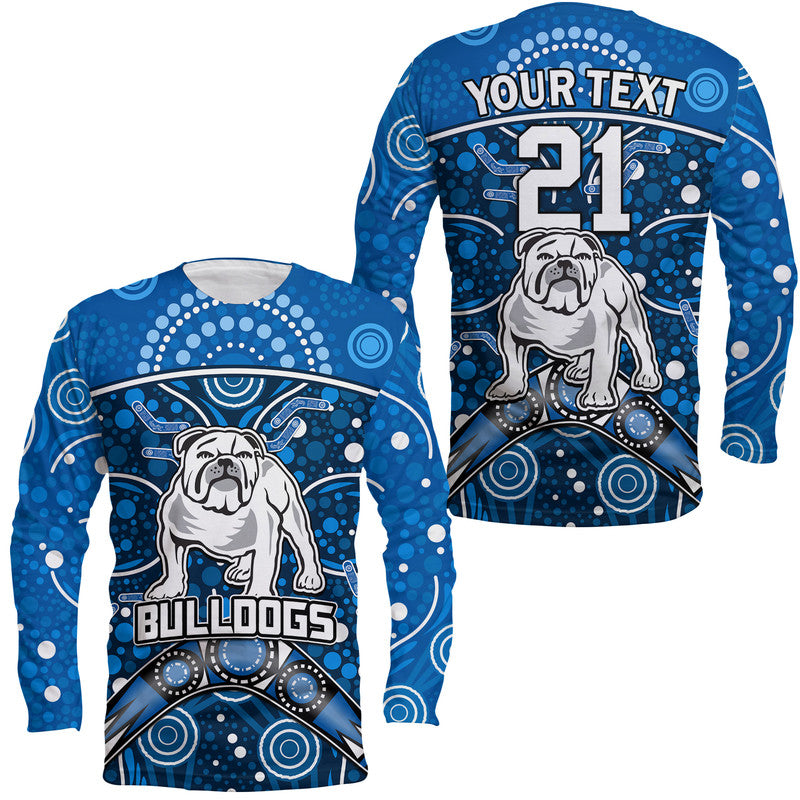 custom-personalised-bulldogs-rugby-long-sleeve-shirt-boomerang-indigenous-dots
