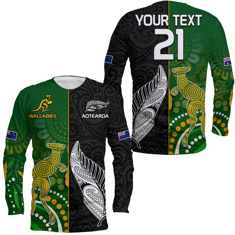 custom-personalised-aotearoa-rugby-all-black-combine-australia-wallabies-long-sleeve-shirt-aboriginal-kangaroo-and-maori-fern