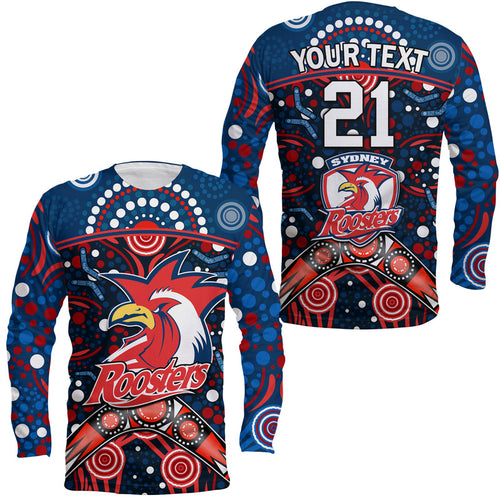 custom-personalised-roosters-rugby-long-sleeve-shirt-boomerang-indigenous-dots