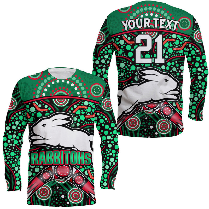 custom-personalised-south-sydney-indigenous-rabbitohs-dot-art-style-long-sleeve-shirt