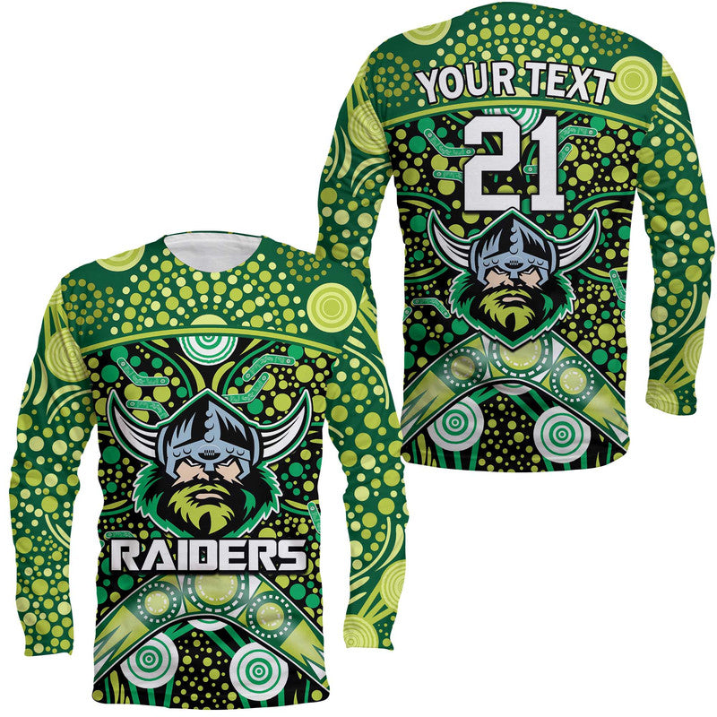 custom-personalised-raiders-rugby-long-sleeve-shirt-boomerang-indigenous-dots