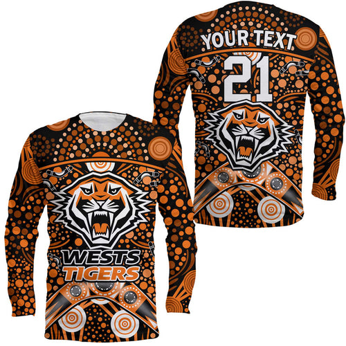 custom-personalised-wests-tigers-rugby-long-sleeve-shirt-boomerang-indigenous-dots