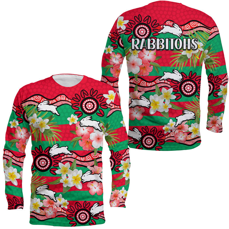 rabbitohs-rugby-long-sleeve-shirt-tropical-flowers-and-palm-hawaiian-style