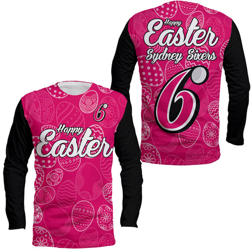sydney-sixers-cricket-happy-easter-day-long-sleeve-shirt-simple-style