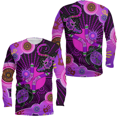 aboriginal-purple-turtle-lizard-sun-long-sleeve-shirt