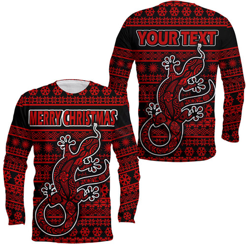 custom-personalised-australian-lizard-christmas-vibe-with-aboriginal-dot-painting-style-long-sleeve-shirt