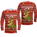 Australia Christmas Kagaroo Aboriginal Pattern Long Sleeve Shirt - LT2