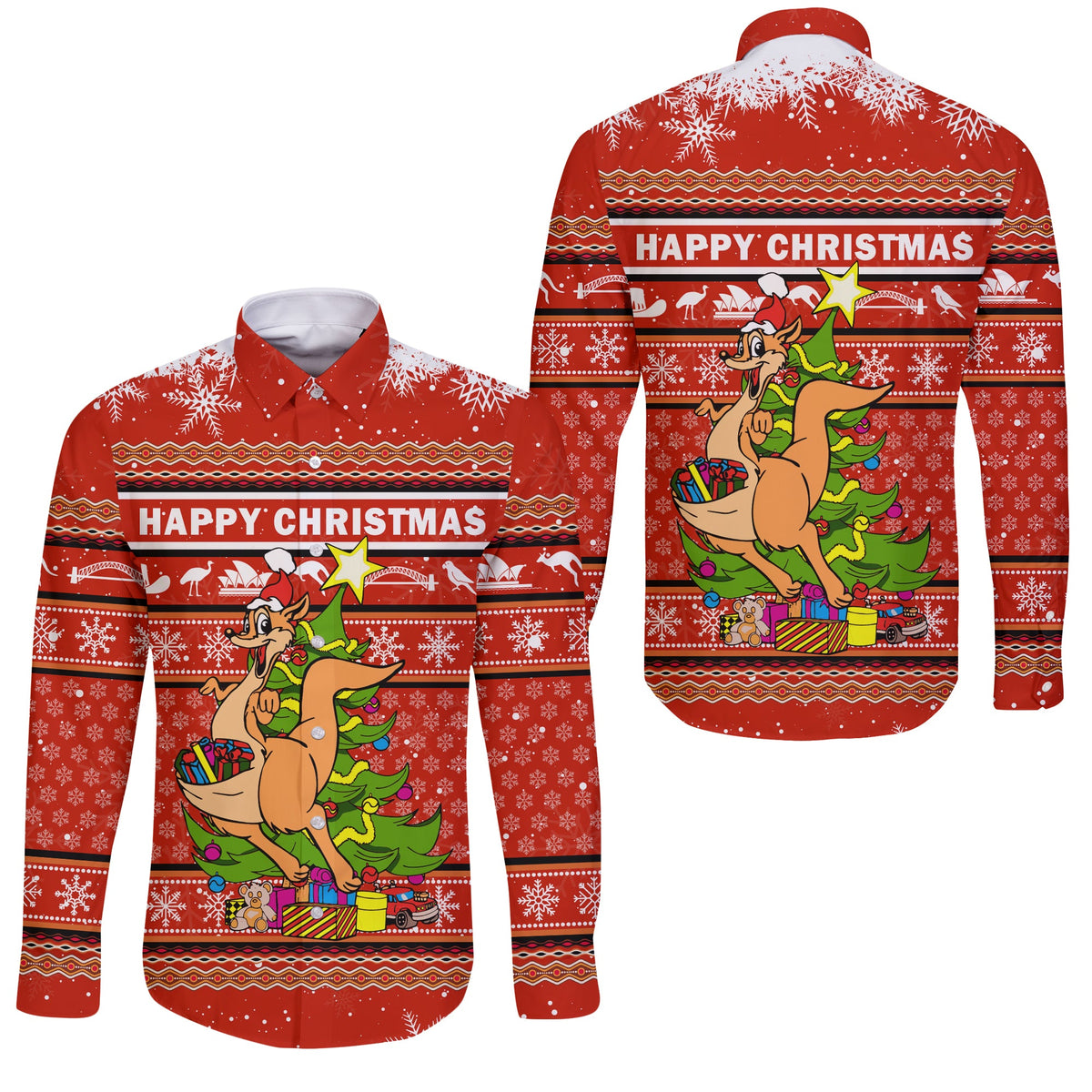 Australia Christmas Kagaroo Aboriginal Pattern