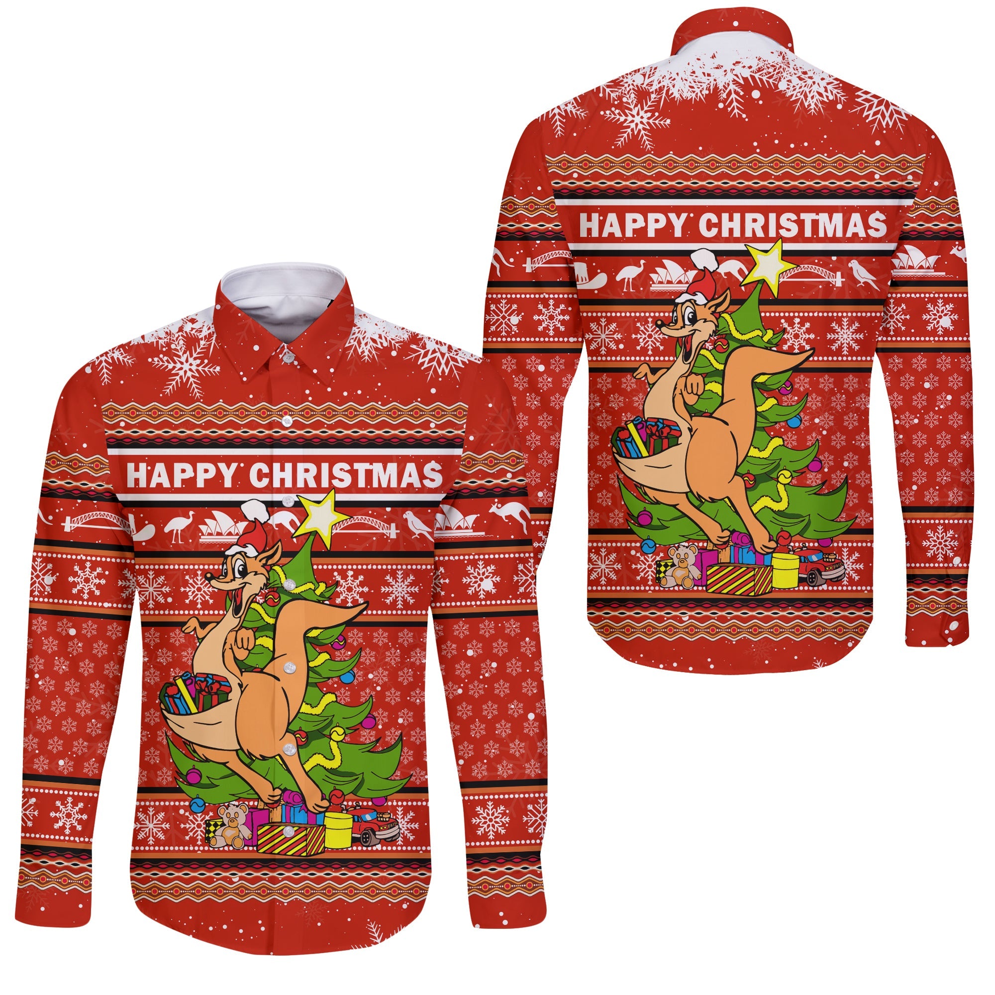 Australia Christmas Kagaroo Aboriginal Pattern
