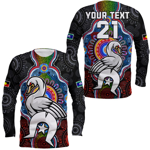 (Custom Personalised) Swans Football NAIDOC Week Long Sleeve Shirt Indigenous LT9
