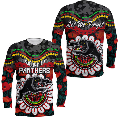 Panthers Rugby ANZAC Long Sleeve Shirt Camouflage Poppy LT9