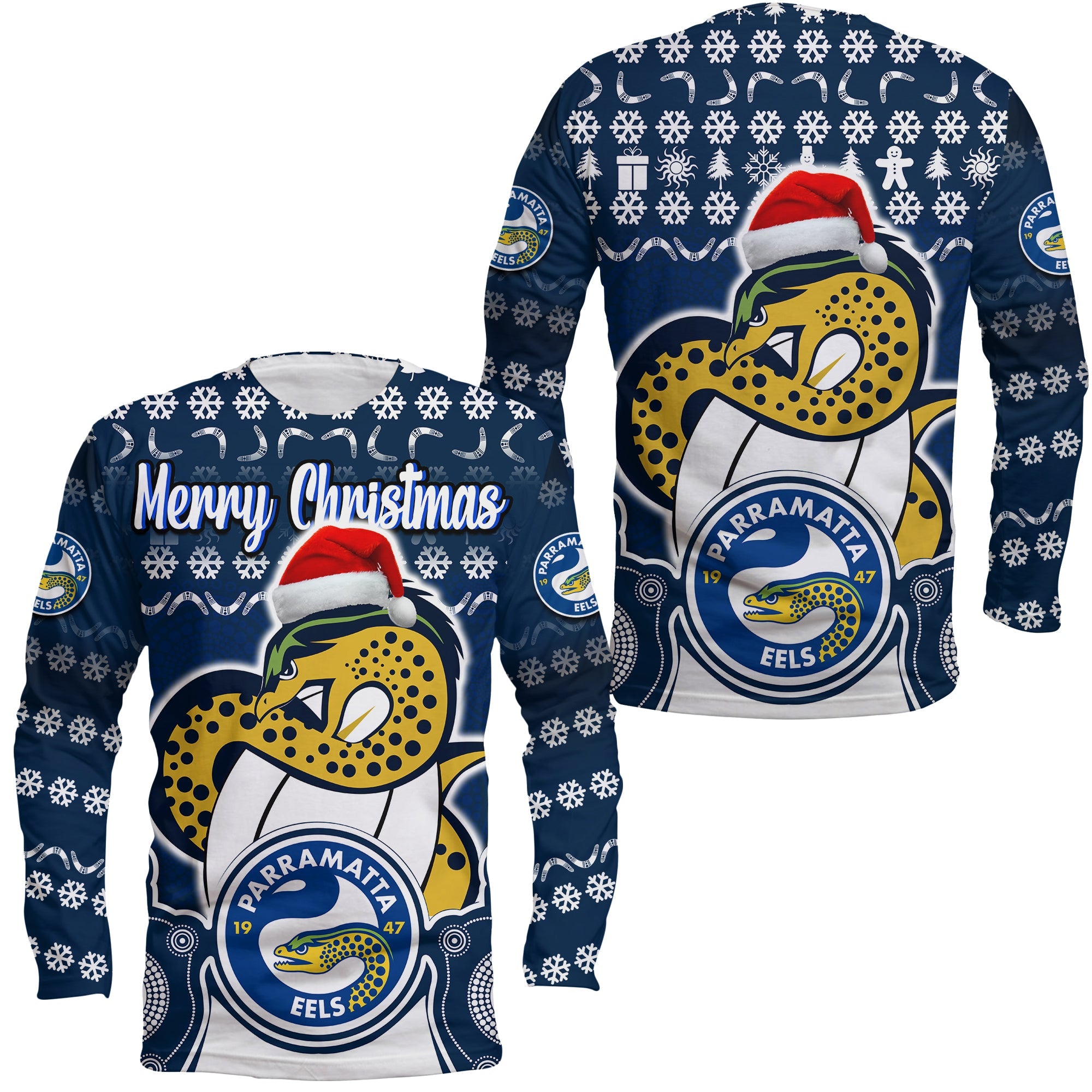 parramatta-eels-christmas-vibe-with-aboriginal-dot-panting-style-long-sleeve-shirt