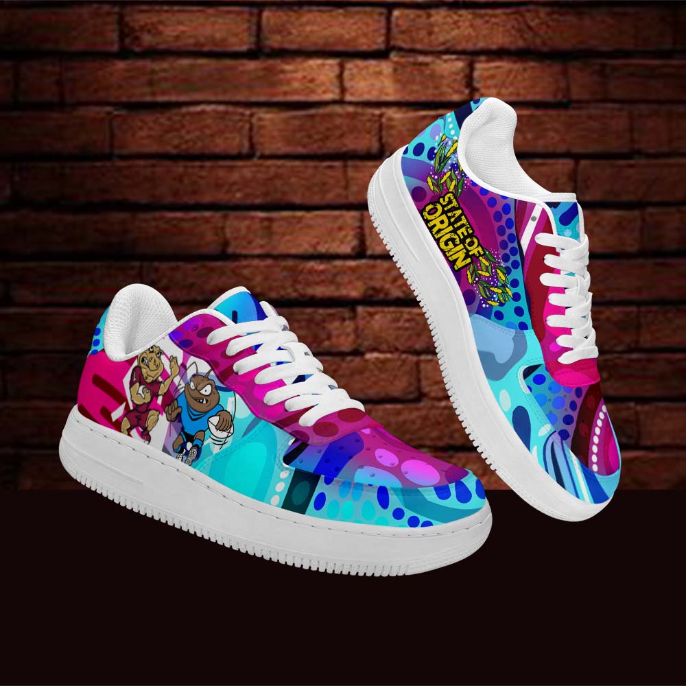 state-of-origin-rugby-league-low-top-sneakers-f1-nsw-vs-qld-rugby-team-mascot-with-aboriginal-culture-sneakers