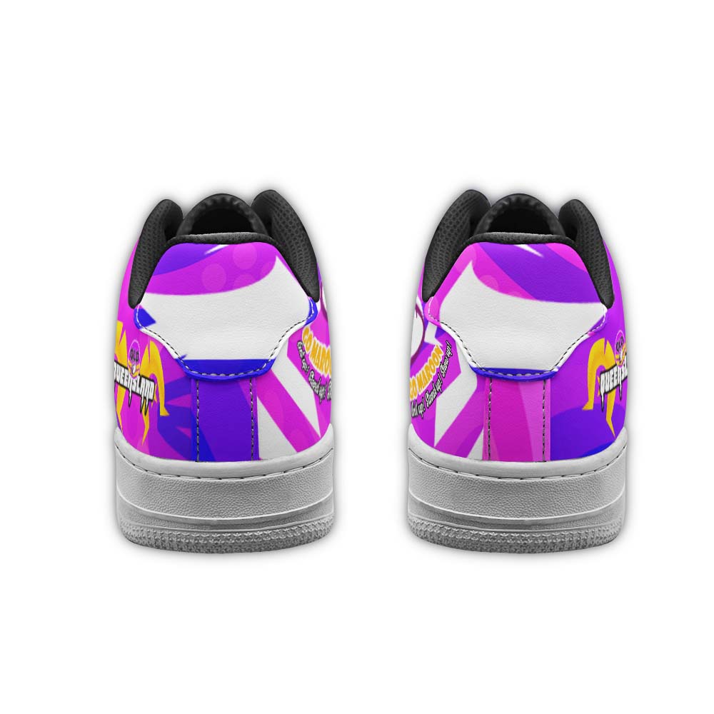 queensland-rugby-league-low-top-sneakers-f1-queensland-maroons-mascot-with-aboriginal-art-state-of-origin-sneakers