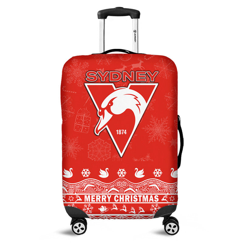sydney-swans-unique-winter-season-luggage-cover-swans-merry-christmas-no2