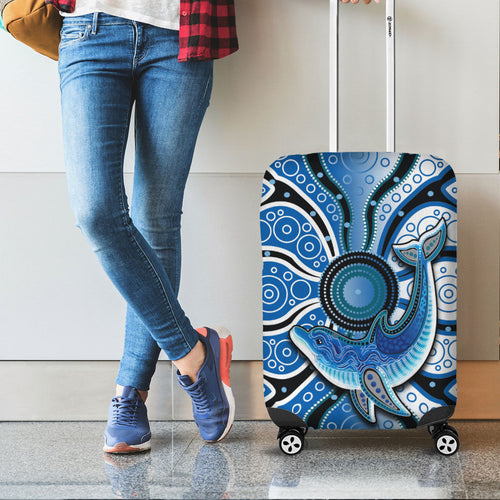 aboriginal-dolphins-luggage-cover-blue-sea