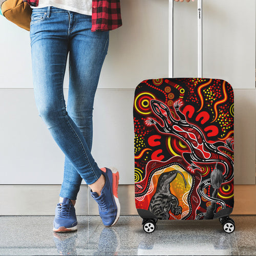 aboriginal-lizard-luggage-cover-red-color