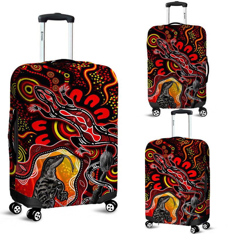 aboriginal-lizard-luggage-cover-red-color