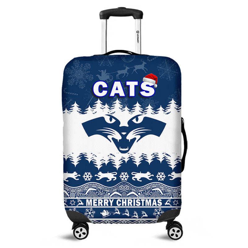 geelong-cats-unique-winter-season-luggage-cover-cats-merry-christmas