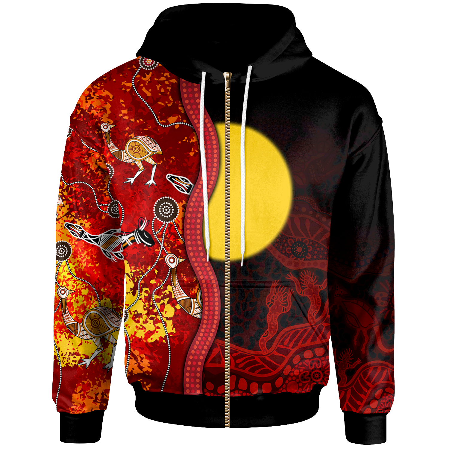 aboriginal-zip-up-hoodie-red-indigenous-flag