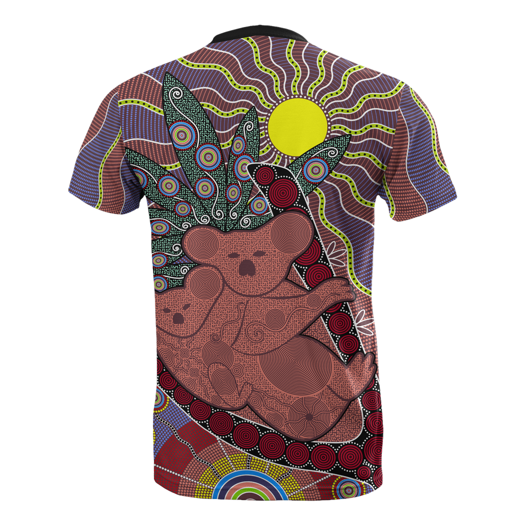 aboriginal-t-shirt-koala-family-sun-dot-painting