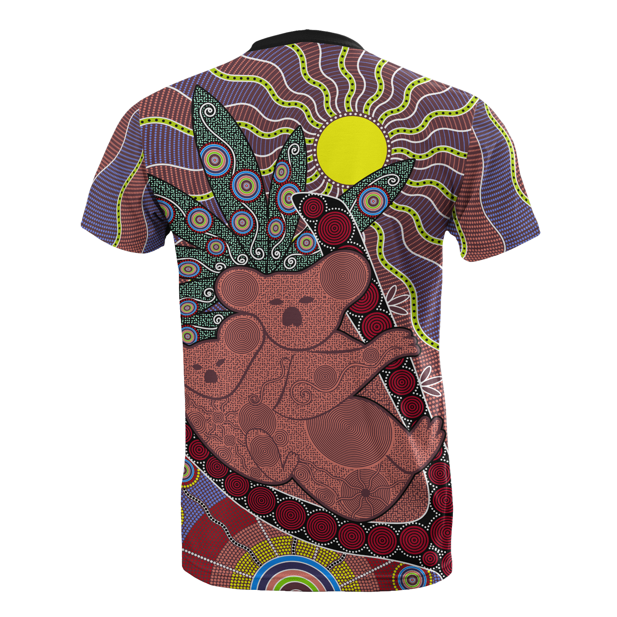 aboriginal-t-shirt-koala-family-sun-dot-painting