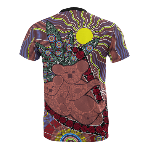 aboriginal-t-shirt-koala-family-sun-dot-painting