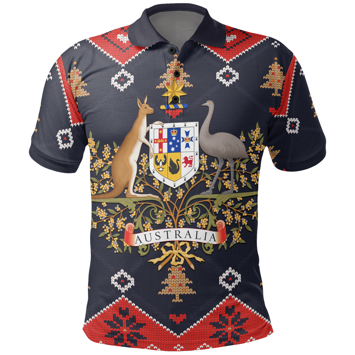 christmas-polo-shirt-australian-coat-of-arms-shirt-unisex