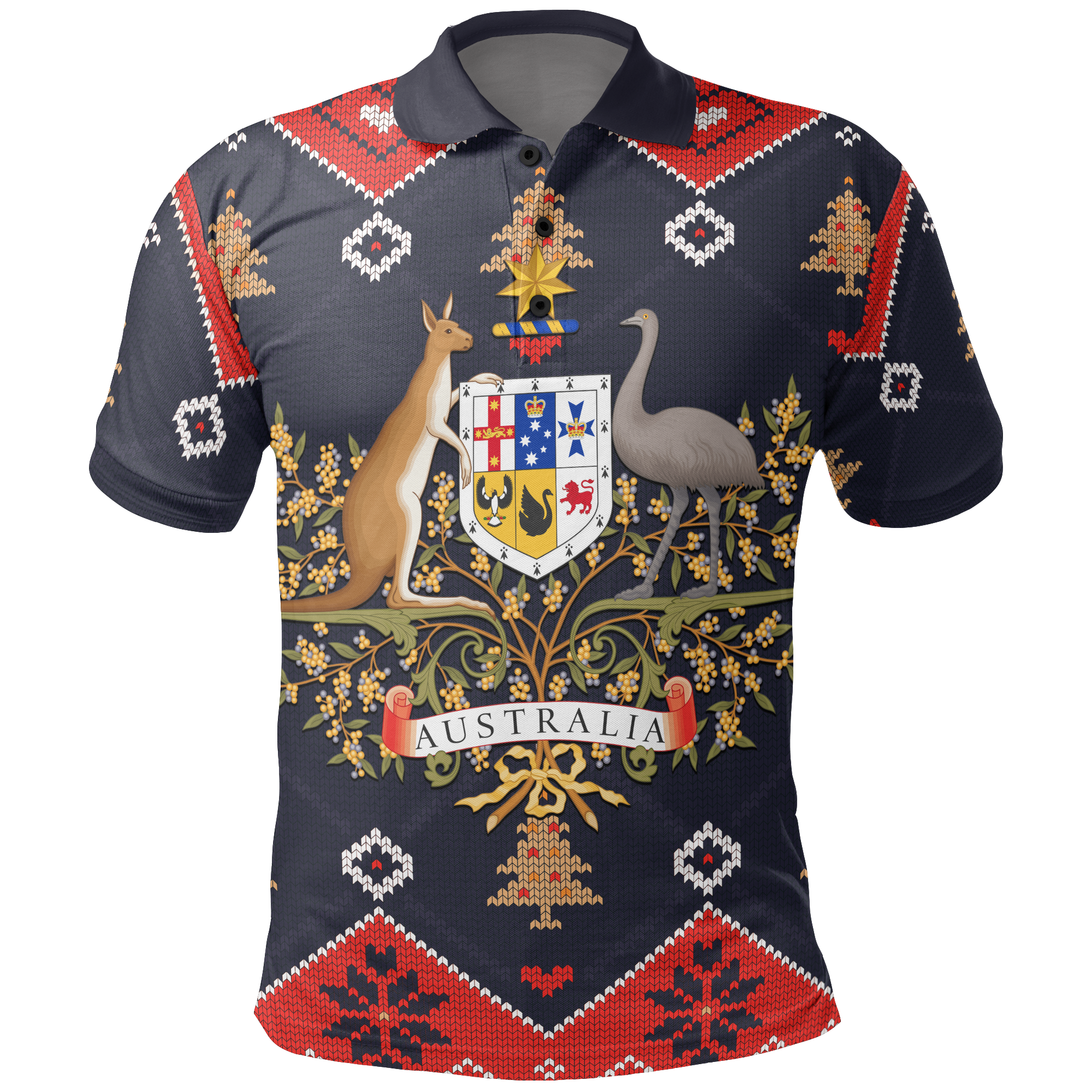 christmas-polo-shirt-australian-coat-of-arms-shirt-unisex