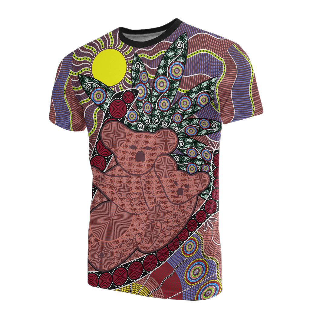 aboriginal-t-shirt-koala-family-sun-dot-painting