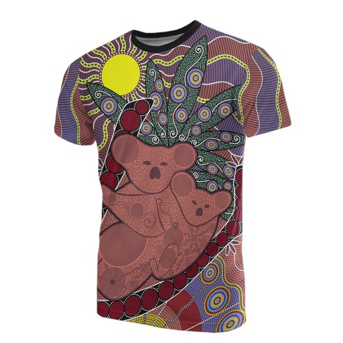 aboriginal-t-shirt-koala-family-sun-dot-painting