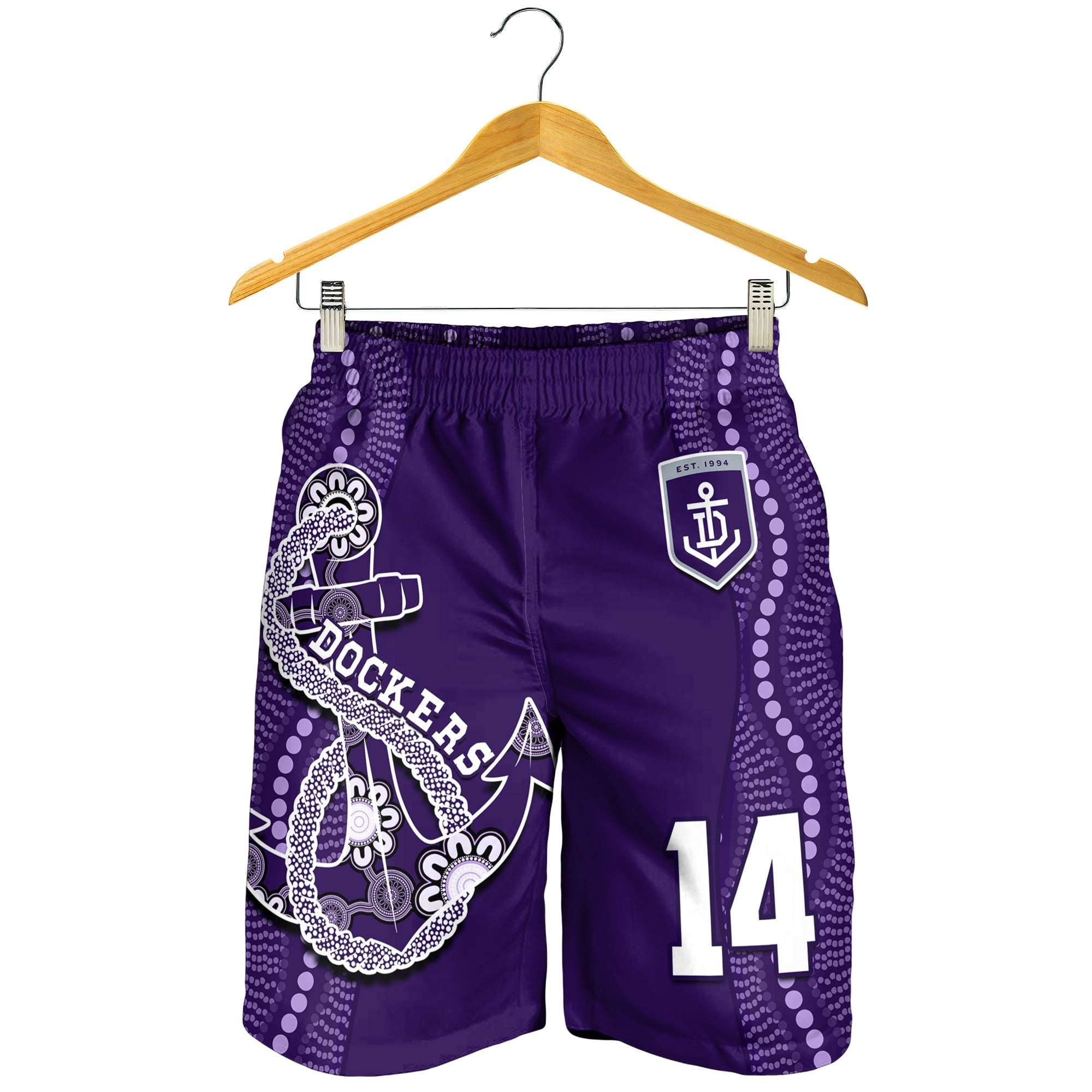 custom-number-dockers-football-men-shorts-fremantle-anchor-mix-aboriginal-pattern-dynamic-style