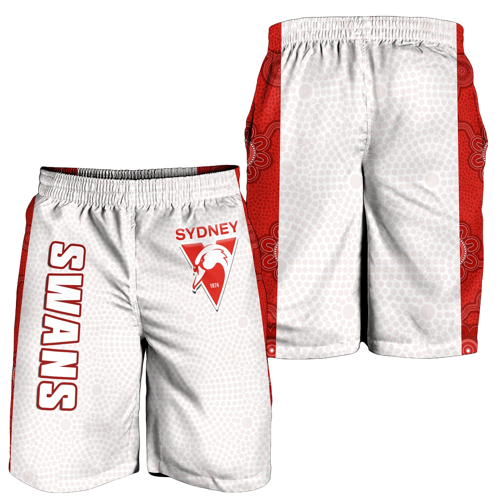 sydney-football-men-shorts-swans-1874-dot-painting-artsy