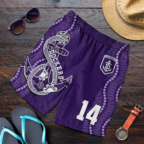 custom-number-dockers-football-men-shorts-fremantle-anchor-mix-aboriginal-pattern-dynamic-style