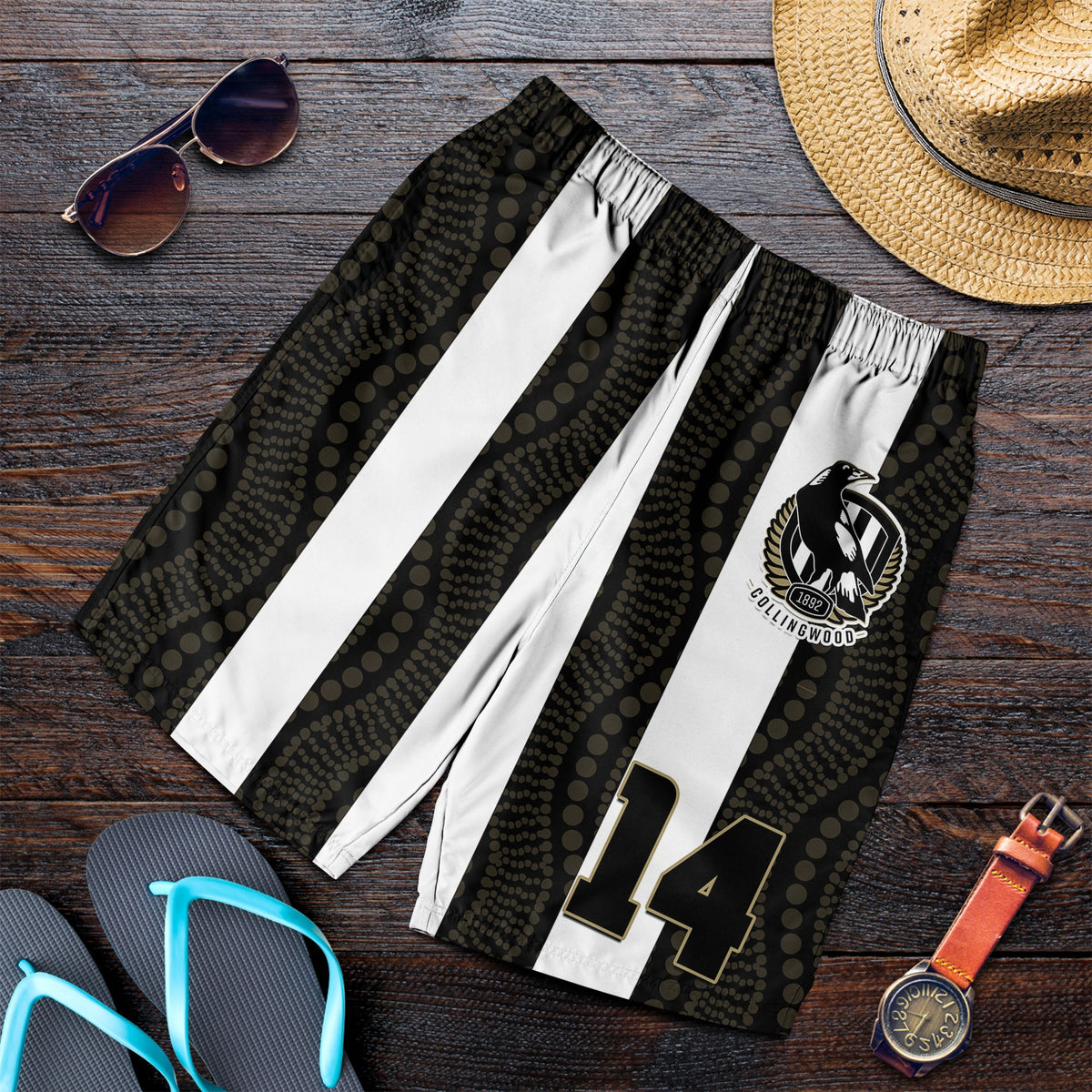 custom-number-magpies-football-men-shorts-collingwood-1892-indigenous-sporty-style