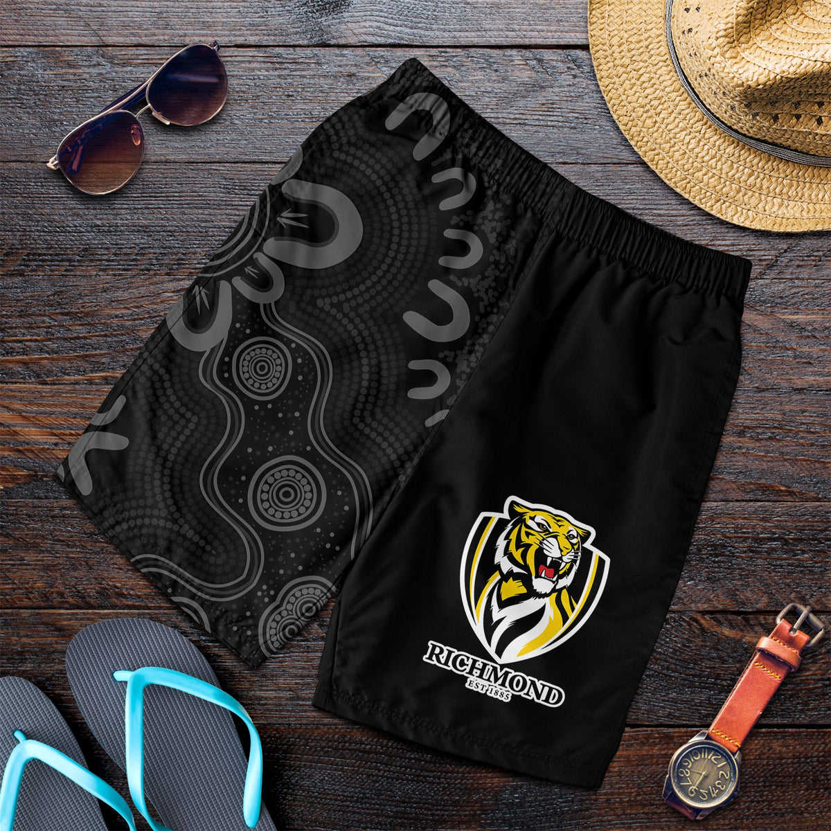 richmond-football-men-shorts-tigers-1885-indigenous-basic-style