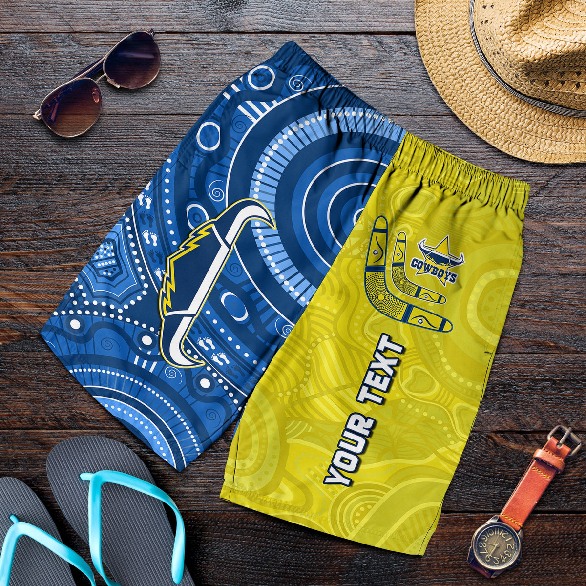 custom-personalised-cowboys-rugby-men-shorts-aboriginal-boomerang-go-premiers-north-queensland