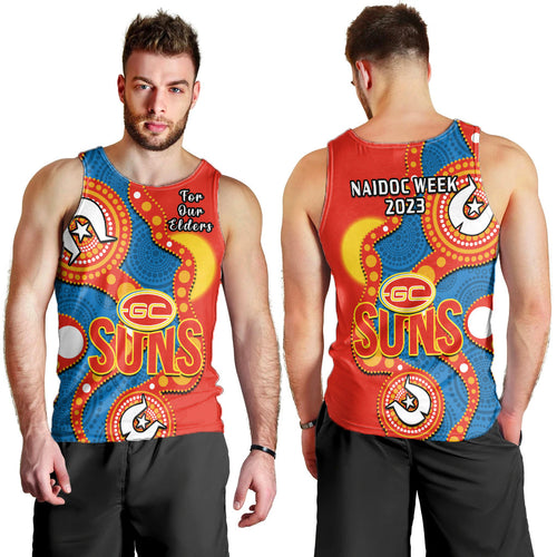 gold-coast-football-naidoc-2023-men-tank-top-suns-indigenous-for-our-elders