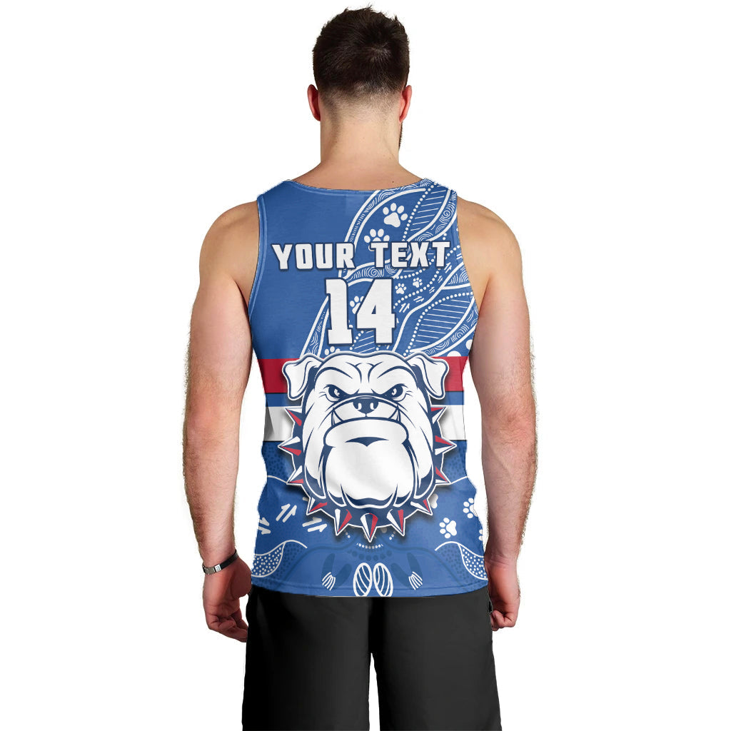 custom-text-and-number-bulldogs-football-men-tank-top-scraggers-1877-aboriginal-dot-painting-newest-version