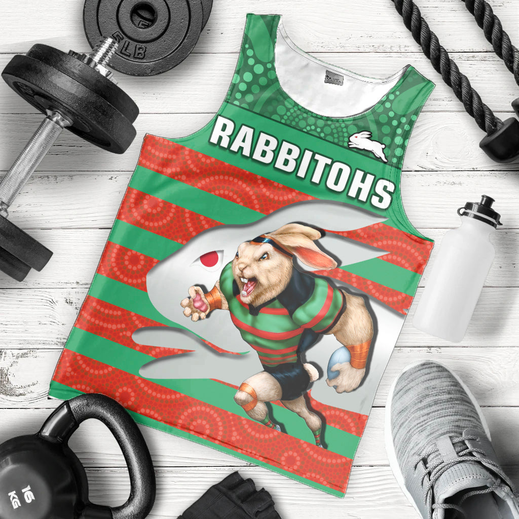 rabbitohs-rugby-men-tank-top-aboriginal-dot-painting-glory-glory-sporty-style